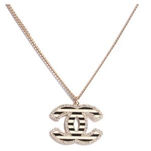 Chanel necklace Crystal Enamel striped large CC
